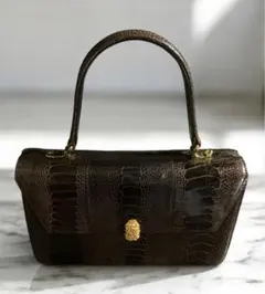 希少　オーストレッグ　ダークブラウン オーストリッチ　ダチョウ脚皮