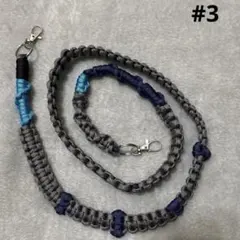 【パラコード】スマホショルダーストラップ　りぼん　グレー✖️ネイビー