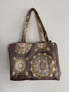 ANNA SUI アナスイ ゴブラン織 がま口ハンドバッグ ローズ柄 薔薇 バラ 