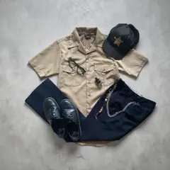 c-boy styleシティーボーイ 米軍実物サービスシャツ×ストライプPT Sのサムネイル