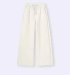 GUホワイトパフスウェットパンツ S