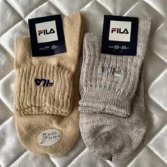 FILA ソックス 23-25cm ベージュ グレーセット