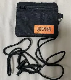 ユニバーサルオーバーオール マルチポーチ 財布 定期入れ 黒 紐付き