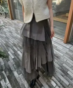 店舗クリーニング済】カーサフライン コットンティアードスカート
