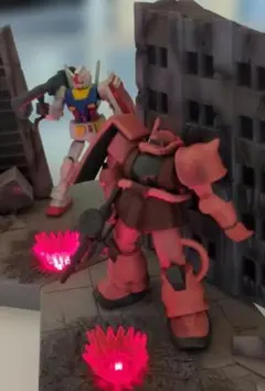 ガンダム・シャア専用ザク ライト付きジオラマ ギャン フィギュア
