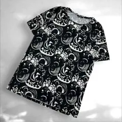 マリメッコmarimekko 半袖Tシャツカットソー　白黒総柄　大きめL（C4のサムネイル