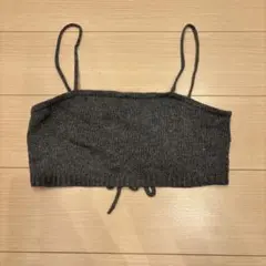 WCLOSET バックリボン ニットキャミソール グレーのサムネイル