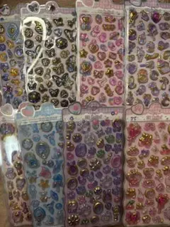 キャラクター シール　ご褒美シール　立体シール ジュエル 宝石シール 激ヤフ