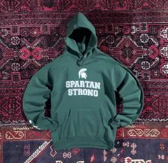 Hanes ヘインズ カレッジロゴ プルオーバー パーカー グリーン S