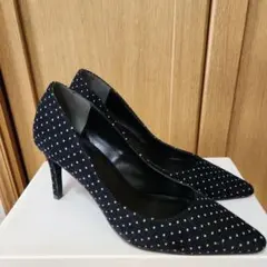 RANDA ランダ 黒・白ドットハイヒール