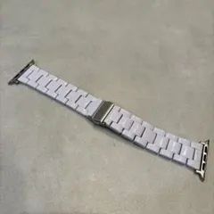 Apple Watch バンド ウォッチバンド　ホワイト　シルバー　留め具