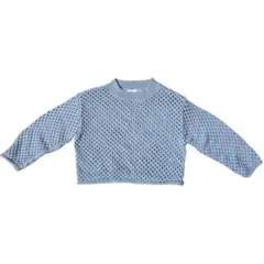zara メッシュニット キッズ　水色　130