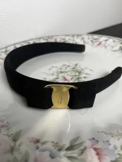 リボン付き黒ヘアバンド