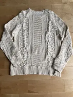 CAL O LINE ケーブルニット M ホワイト