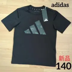 期間限定価格　新品　adidas　140cm　カモ柄ロゴ　半袖シャツ　薄手　軽量のサムネイル