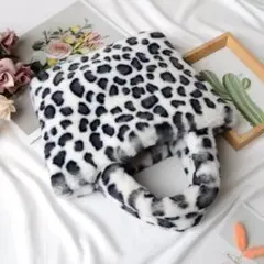 ★新品★2WAY ファーハンド＆ショルダーバッグ　豹柄D