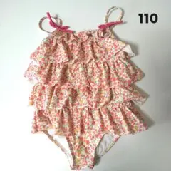 フリル花柄ワンピース水着 110