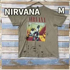 ニルヴァーナ NIRVANA バンドTシャツ ヴィンテージ感 カーキ 【お820のサムネイル