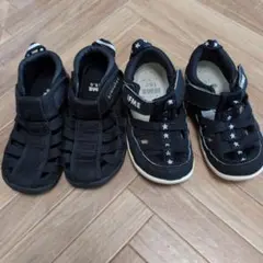 18cm イフミー ブラック メッシュ サンダル キッズ ブランシェス