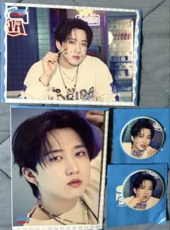 スキズ サウナ ポップアップ ラントレ 缶バッジセット チャンビン