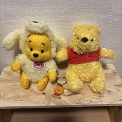 くまのプーさんぬいぐるみ2つとキーホルダー1つの3点セット