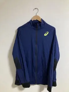 【肌寒い時用】ASICS ネイビーフルジップジャケット　トップモデル