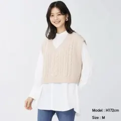 【GU】チャンキーニットクロップドベスト