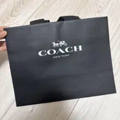 COACH ブラック ショップ袋 大