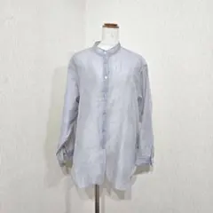 E hyphen world gallery スタンドカラーシャツ ライトグレーのサムネイル