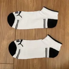 PUMA ショートソックス ホワイト/ブラック　25cm程度