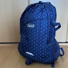 美品　コールマン リュックサック　ネイビー　水玉　ドット柄　遠足　25L