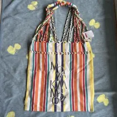 新品タグ付き ニコアンド 透かしハンモックトート ストライプ柄トートバッグ