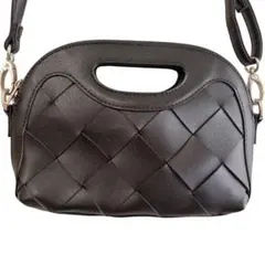 ショルダーバッグ ブラック ミニバッグ 斜め掛け レザー調 ハンドバッグ