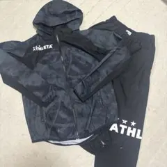 ATHLETA フード付きジャージ Sサイズ 黒/グレー