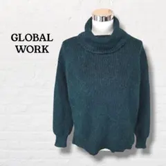グローバルワーク☆タートルネックニット【S】グリーン