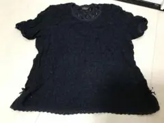 ★未使用に近い　インゲボルグ レース　リボン　カットソー　黒　日本製のサムネイル
