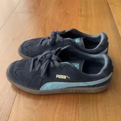 [PUMA] スエード スニーカー ネイビー ライトブルー 24cm