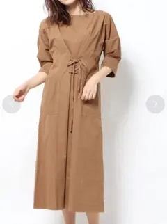 【nano・universe】 コルセット風レースアップワンピ