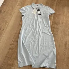 TOMMY HILFIGER スリムフィット ポロドレス 半袖 ライトブルー