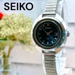 【可動品】希少✨SEIKO 手巻き時計 黒文字盤 17 Jewels ブラック