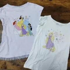 ユニクロ120.130♡ディズニープリンセスコラボＴシャツ2枚　ザラ好き