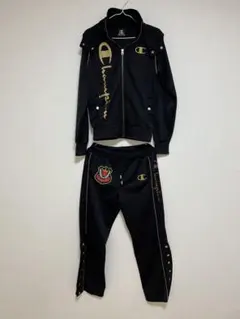 Champion ジャージセット ブラック/ゴールド