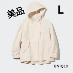 美品　UNIQLO コットンブレンドパーカー　L　ベージュ