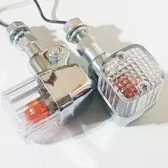 [113] 角型 ヨーロピアン クリア ウインカー 2個 ステー付