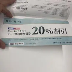 最新 VTホールディングス 株主優待券 キーパーラボ20％引券 他 KeePer