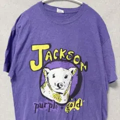 ポートアンドカンパニー Tシャツ クルーネック半袖 熊柄 L 紫 綿 ストリート