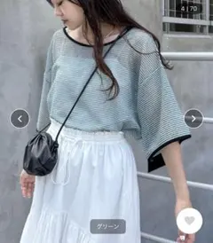 ciaopanic typy シアーレースボーダーリンガーTEE