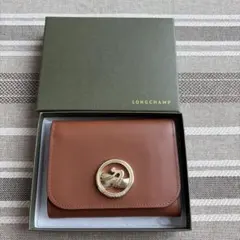 LONGCHAMP ブラウンレザー 三つ折り財布のサムネイル