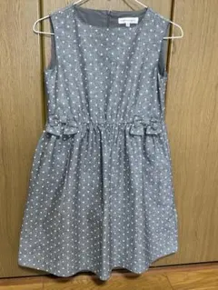 bebe ベベ　グレー 水玉　 ノースリーブ ワンピース　150