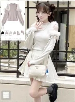 GRL ファーショルダーニットトップス [ru1217]